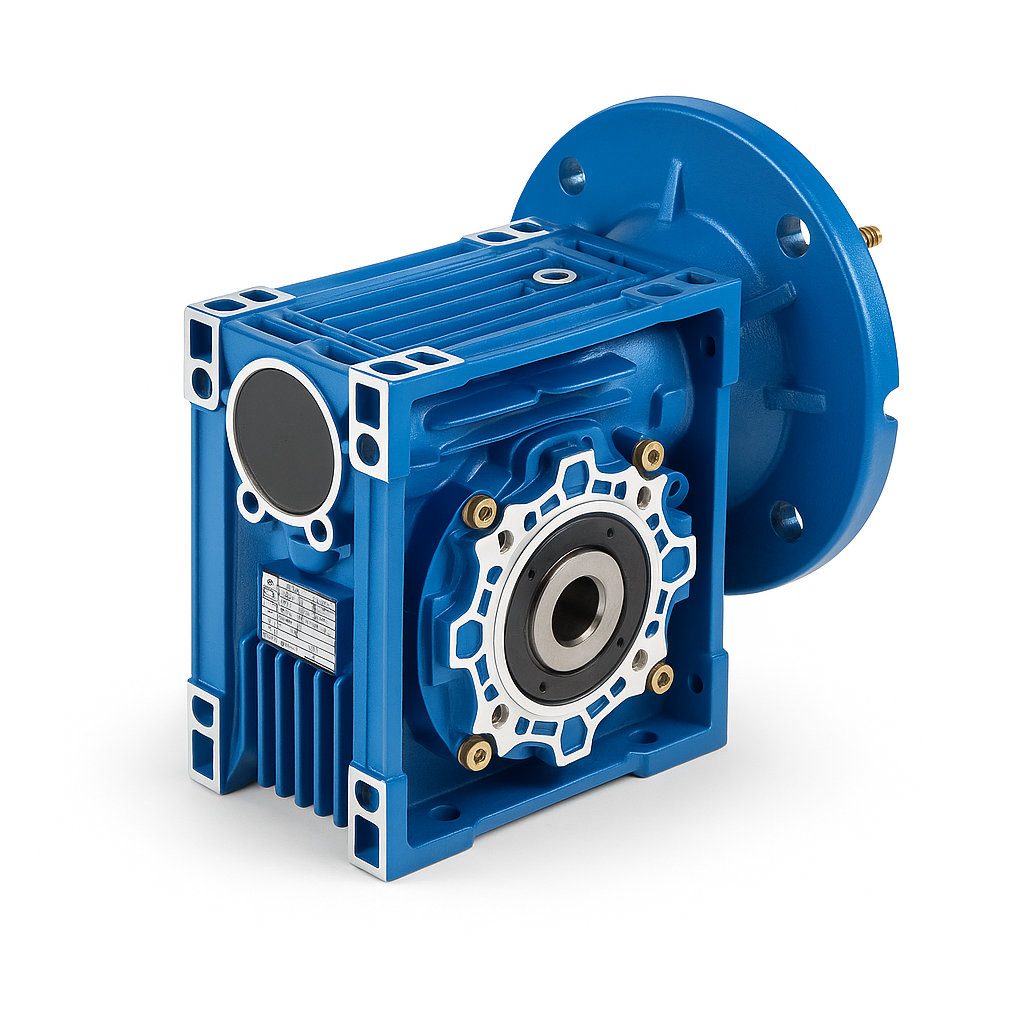TDNMRV worm gear reducer – lightweight aluminum gearbox for electric motors, conveyors, and automation systems.