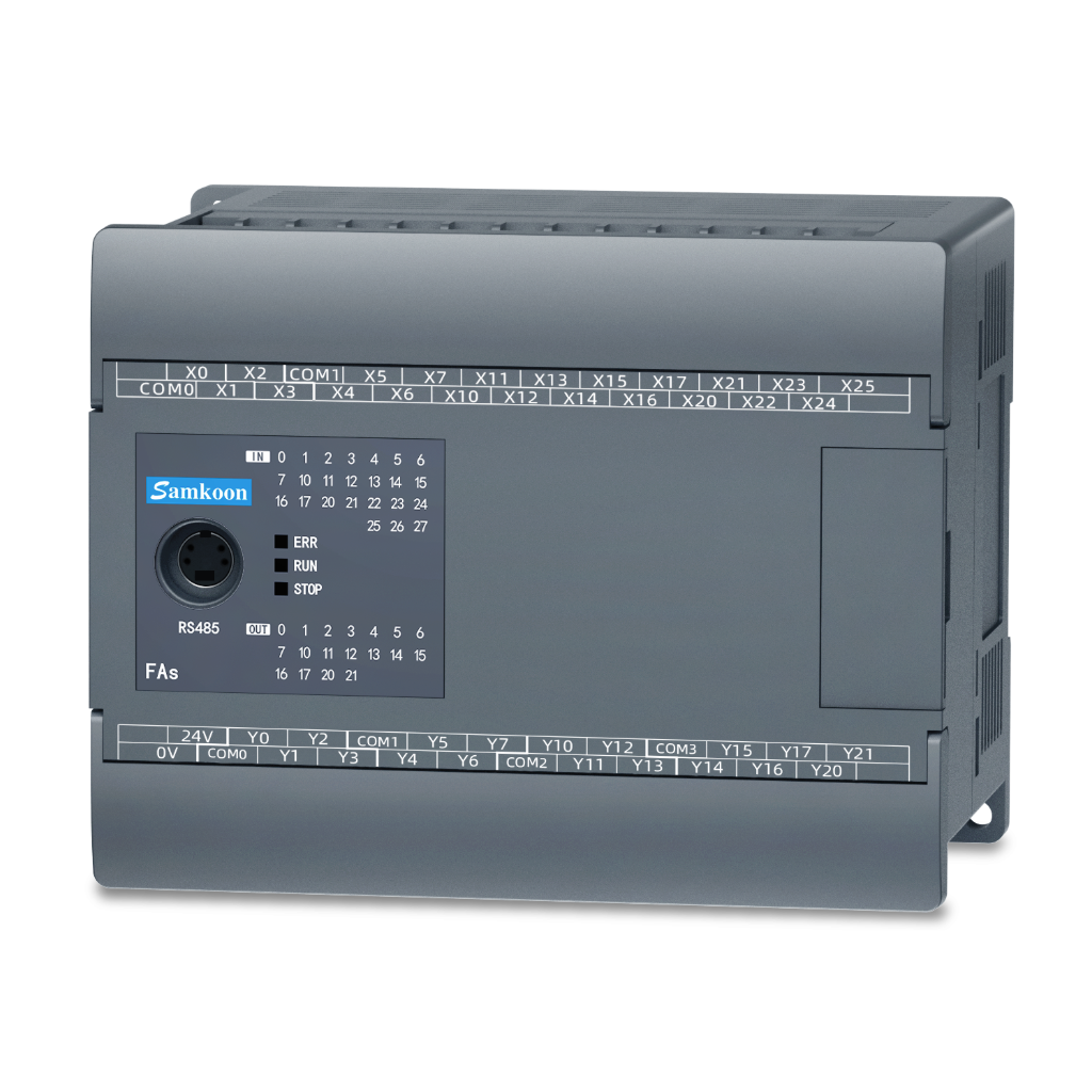 Samkoon FAs Series PLC for industrial automation — reliable, expandable programmable logic controller with modular I/O design.