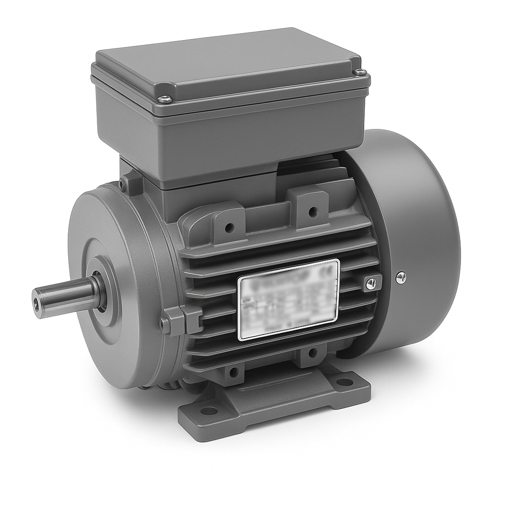 Compact single-phase motor with capacitor run operation