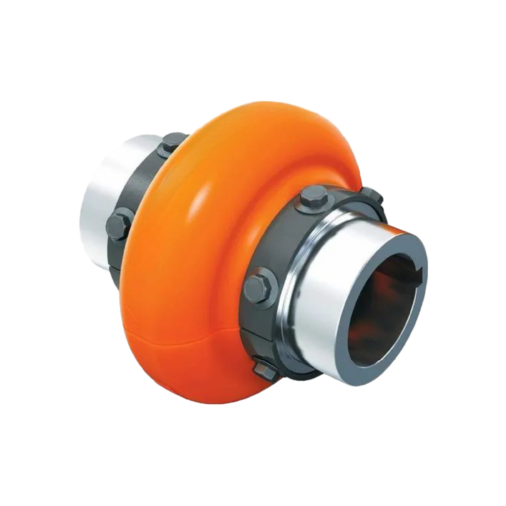 Standard elastomeric coupling for vibration damping and flexible torque transmission